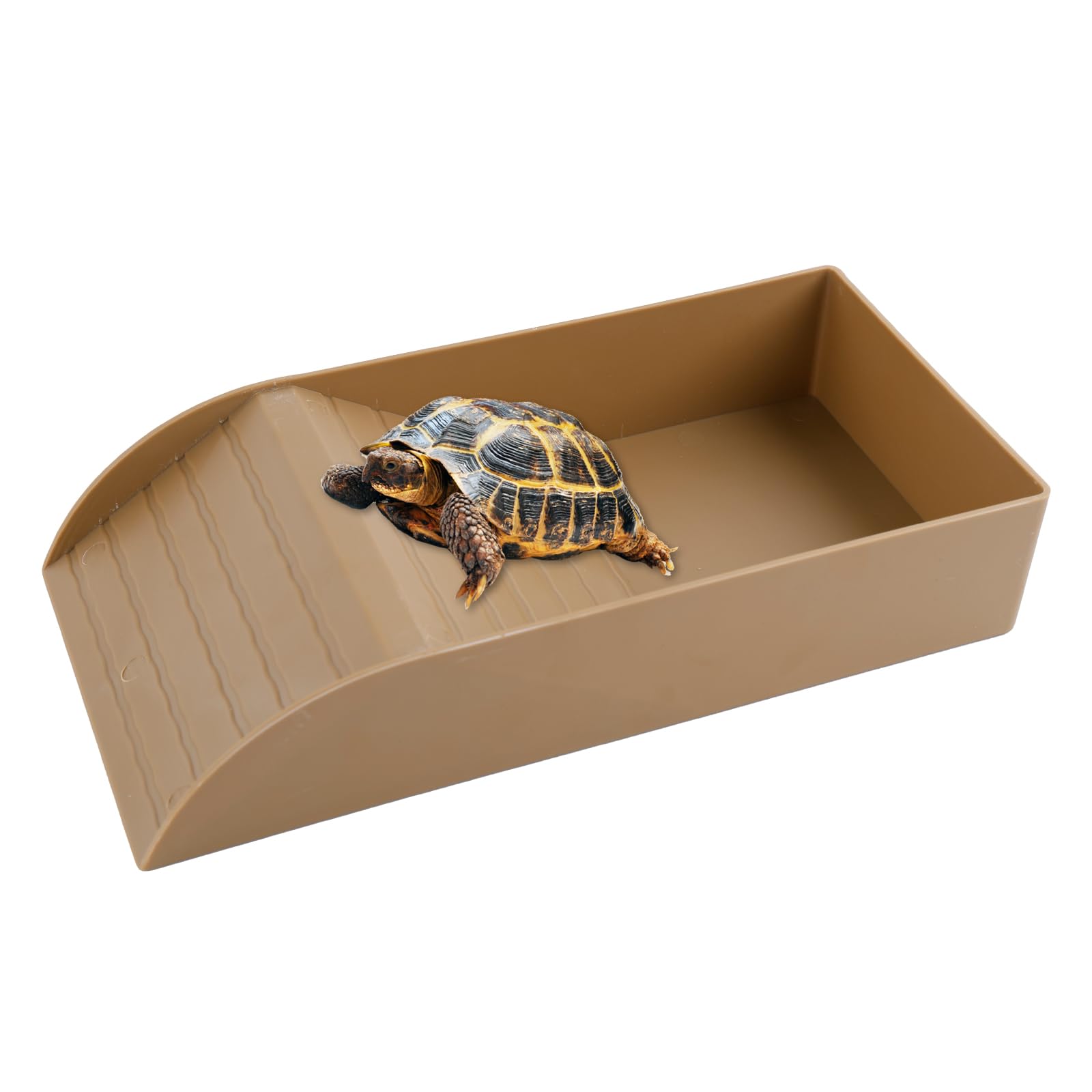 QINGYIWL Cuenco de Agua para Tortugas, Bebedero para Tortugas de Tierra con Rampa y Plataforma para Tomar el Sol, Piscina de Baño para Reptiles, Lagartos, Anfibios - 2