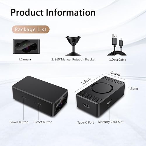 Miniatura 9 de Mini cámara WiFi, cámara de niñera para el hogar, cámara de seguridad interior  1080P HD, emparejamiento rápido Bluetooth  Funciona consin WiFi para