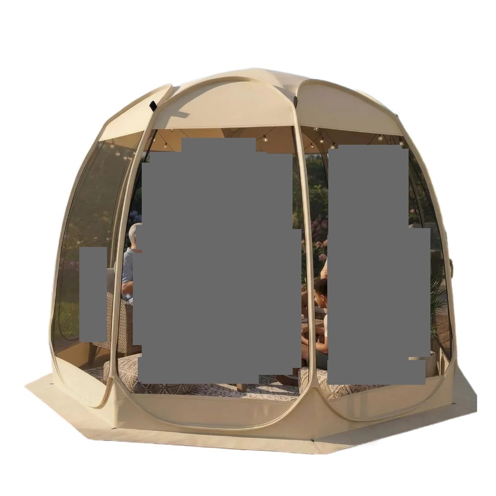 Auvent de tente avec moustiquaire 12x12 pieds beige pour jardin