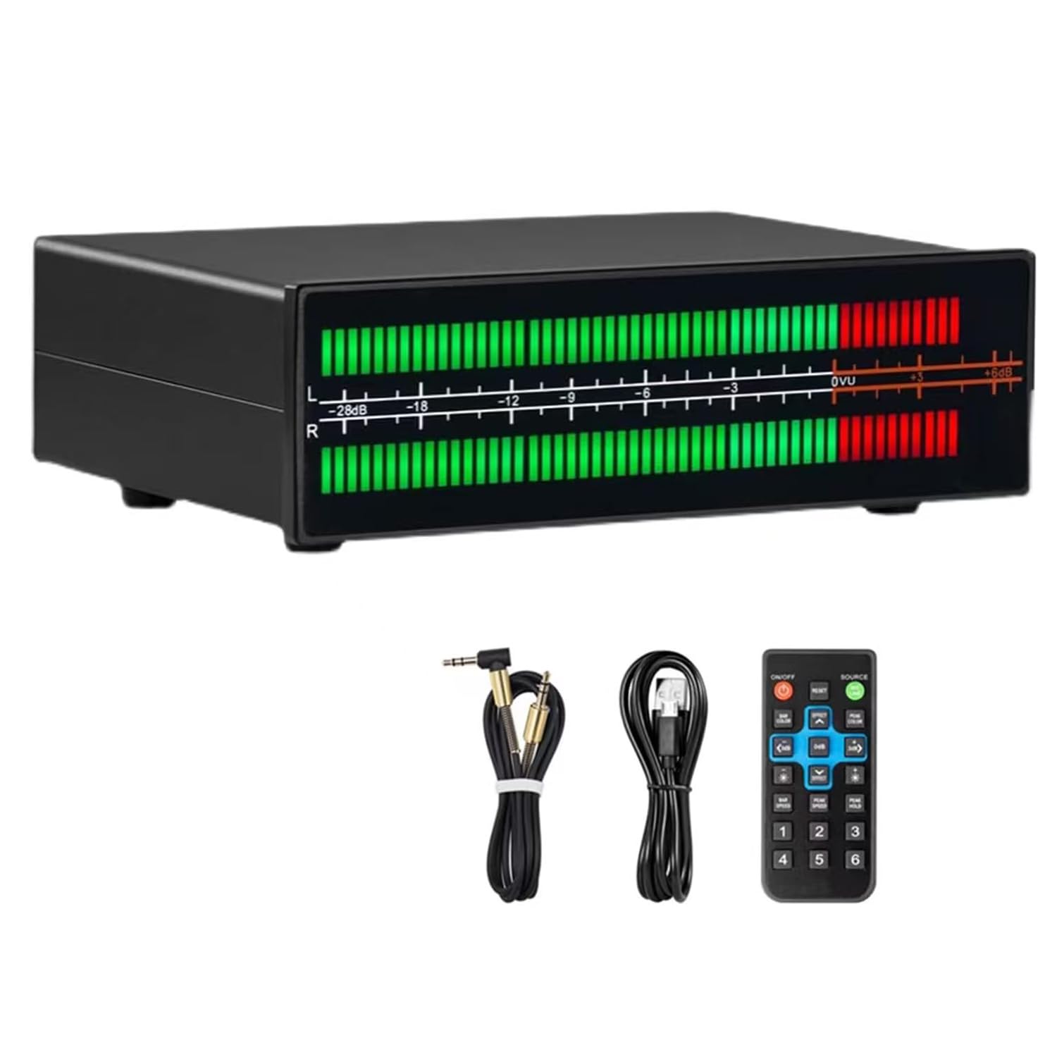 Analizador De Espectro Musical LED, Analizador De Espectro Musical Dinámico, Indicador De Sonido Estéreo, Con Mando a Distancia, 8 Efectos De Visualización, Modo De Visualización PPM/VU, Para Amantes