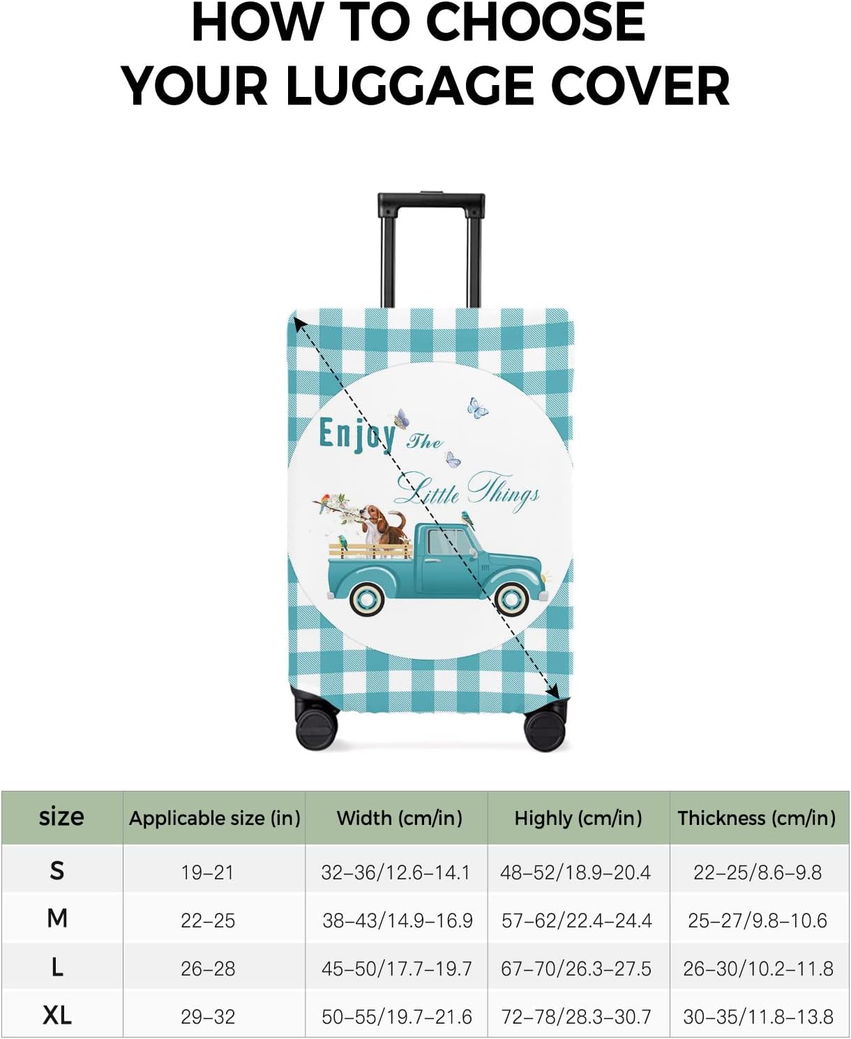 review Travel Luggage Cover Beagle Dog Bird Butterfly Flower Anti-Scratch Luggage Protector Personalized Suitcase Cover Washable Suitcase Protector with Concealed Zipper Fits 26-28in Luggage