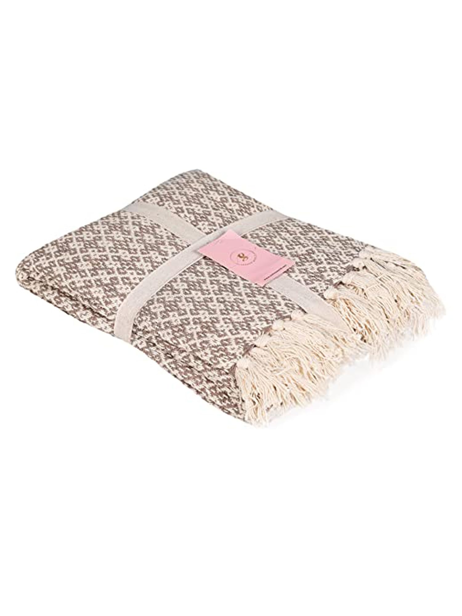 Sashaa World Beige Cotton Throw - Cozy Comfort -22