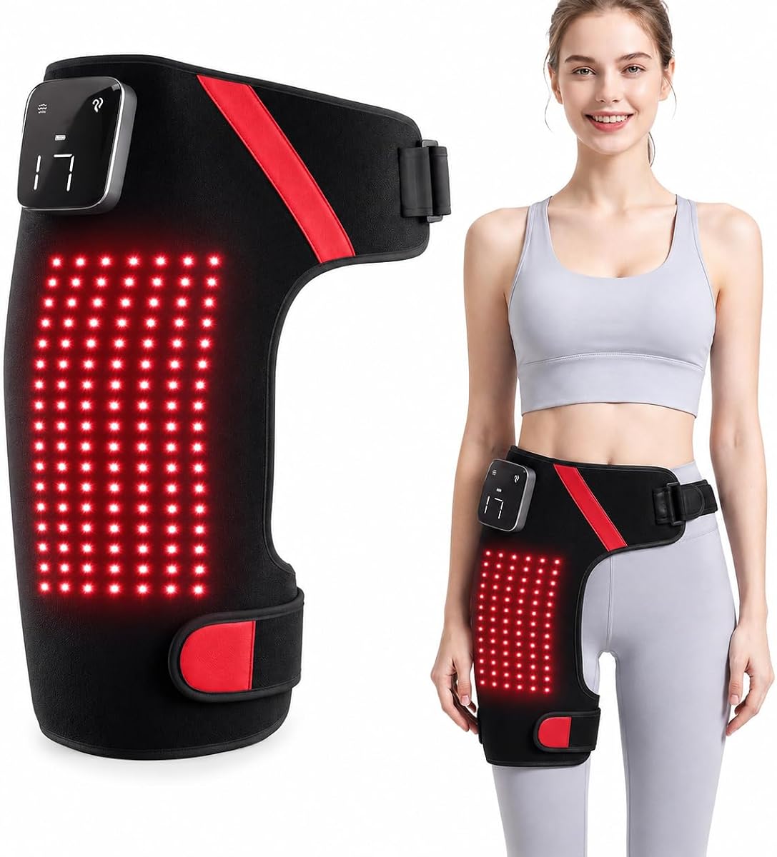 Cordless Red Light Therapy for Hip with Dual Motors, 128 Triple-Chip LEDs
