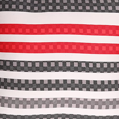 Image of Swayam Cotton Set 2 Decorative Soft Cushion Case Square Pillowcases for Couch Sofa Bed Living Room| 12 X 12 Inches | Black Red