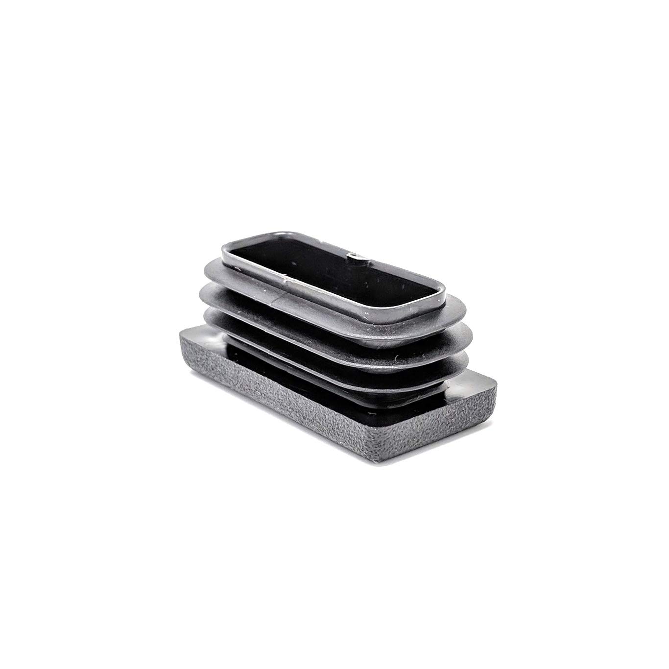 Keay Vital Parts Black Rectangle Ribbed Plastic Insert Plugs End Caps (, 40X20mm See Second Image For Dimensions- Pack Of 4) Made In Germany.