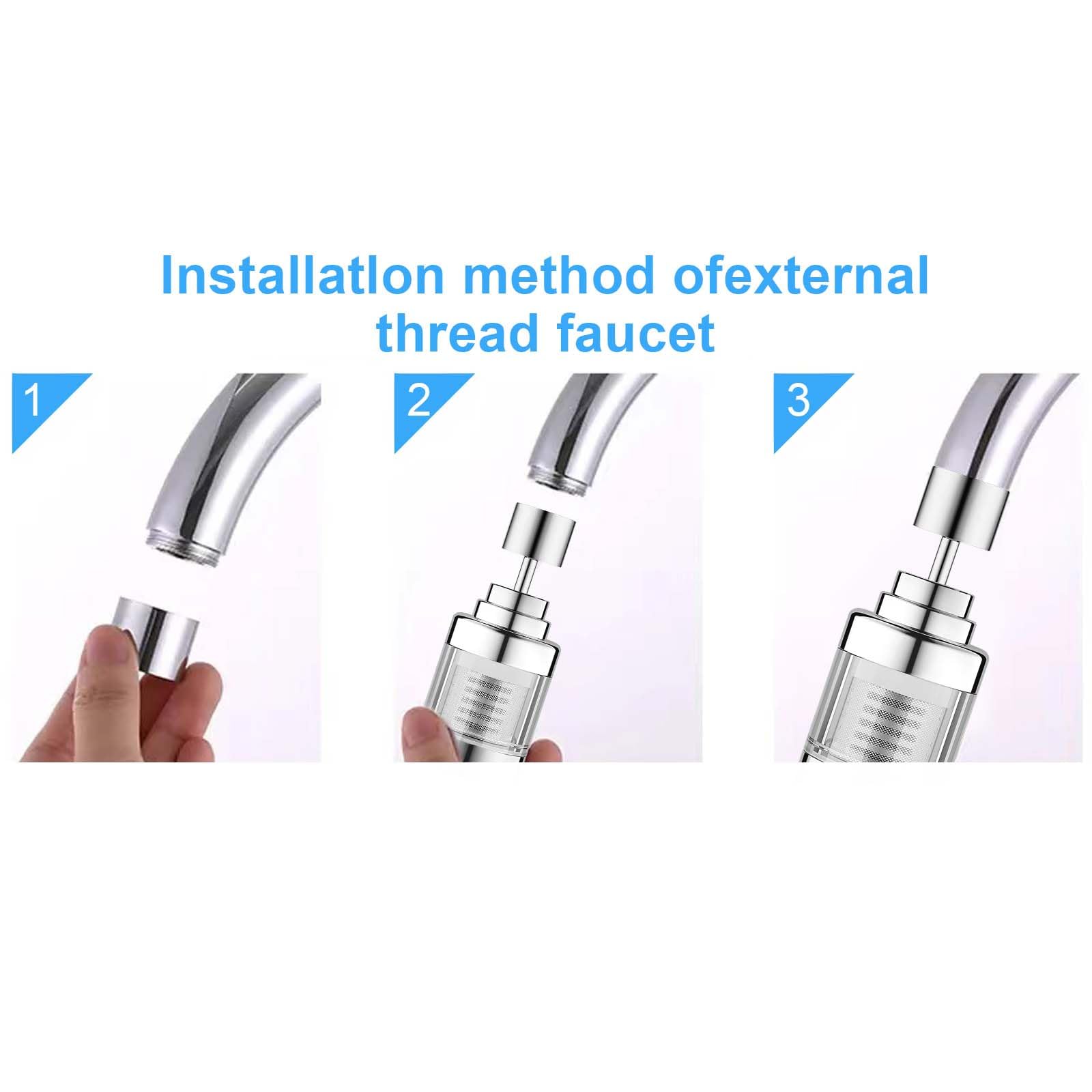 Tap Aerator, Kitchen Tap Water Filter Nozzle For 22mm UK, Easy Install Faucet Filter Attachment for Hard Water Purification - Image 3