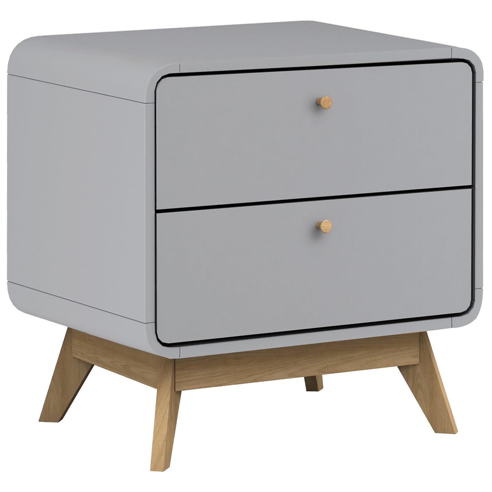 DHP Furniture Cassie End Table with 2 Drawers, Grey, 39x51x53cm (DxWxH)