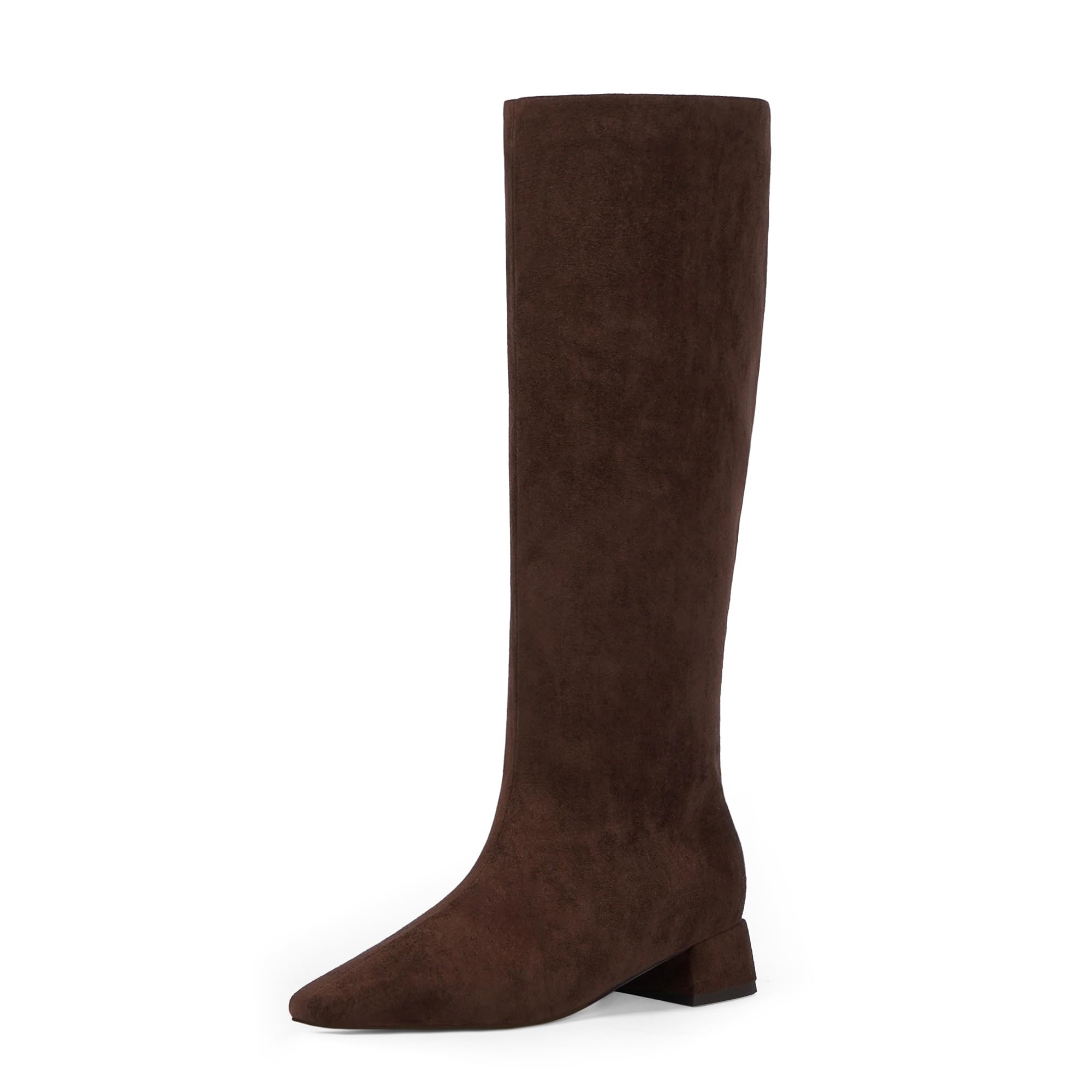 Modatope Knee High Boots Women Square Toe Chunky Low Heel Side Zipper Fall Winter Tall Boots for Women