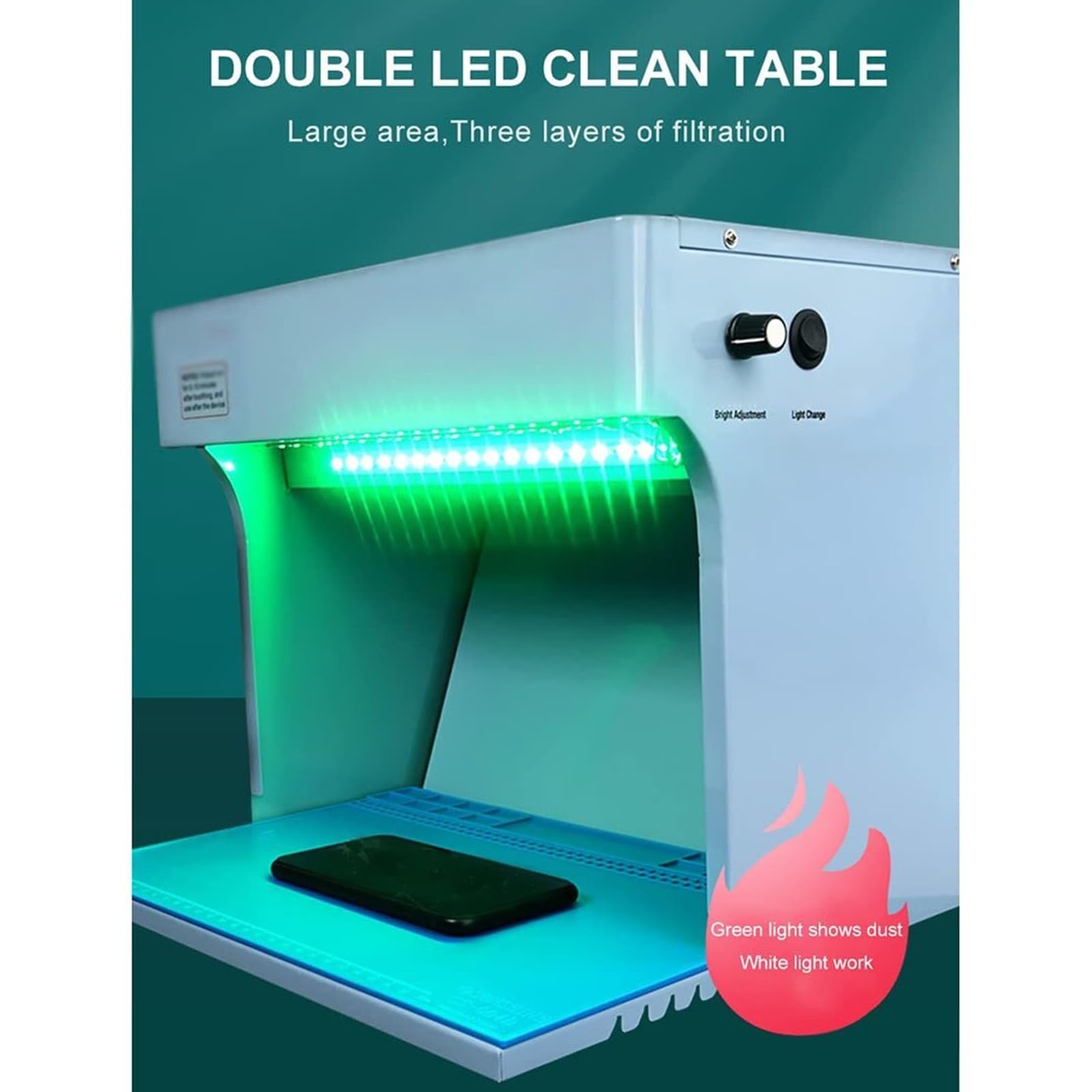 Vertikale Laminar Flow Hood Clean Bench Workstation mit zwei Ventilatoren und Filternetz, staubfreie Luftstrom-Werkbank für Elektronik-Reparatur