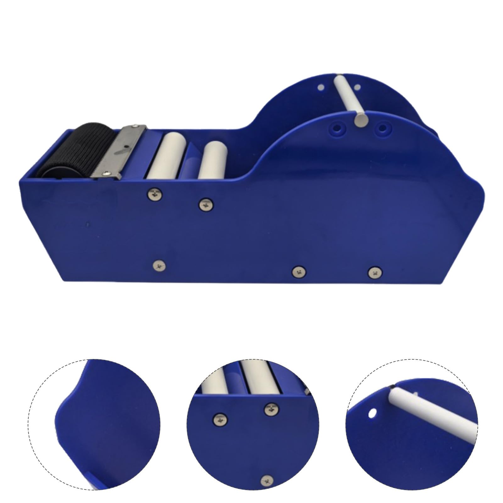 Dispenser per Nastro Adesivo da Imballaggio in Plastica Blu, Leggero Capacità di Larghezza Regolabile, per Postazioni di Imballaggio e Uso Domestico