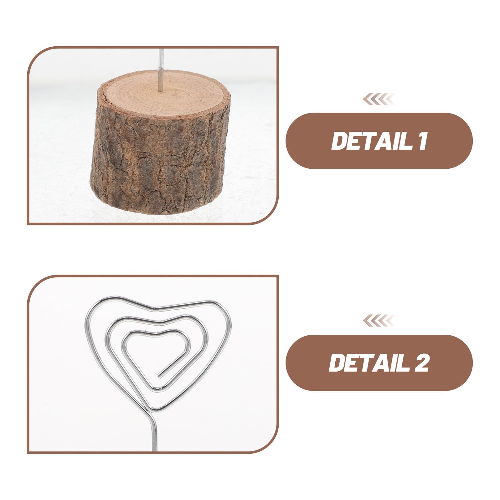 20 Stück Rustikale Holz Platzkartenhalter Natürliche Baumstumpf-optik Stabile Holz-kartenhalter für Tischnummern Fotoclips und Food Label Vielseitig für Hochzeit Restaurant und