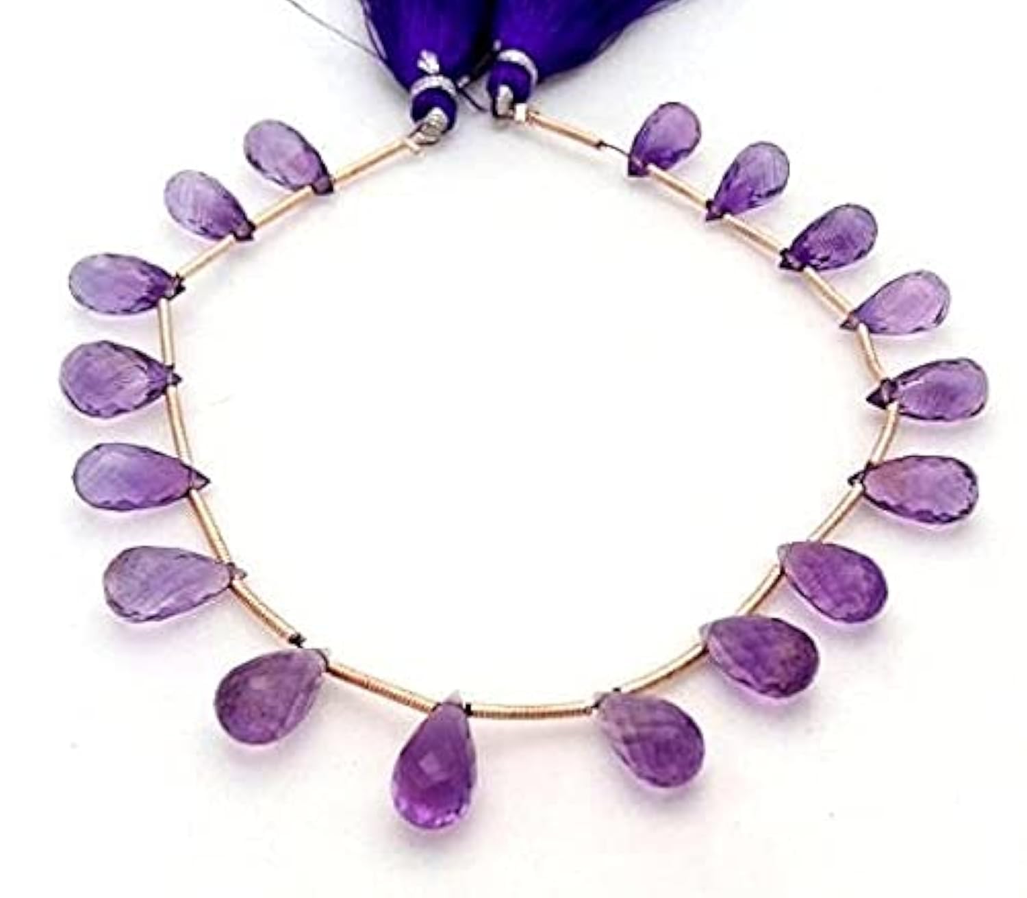 Amethyst faceted drops perle pierre naturelle violette LKBEADS