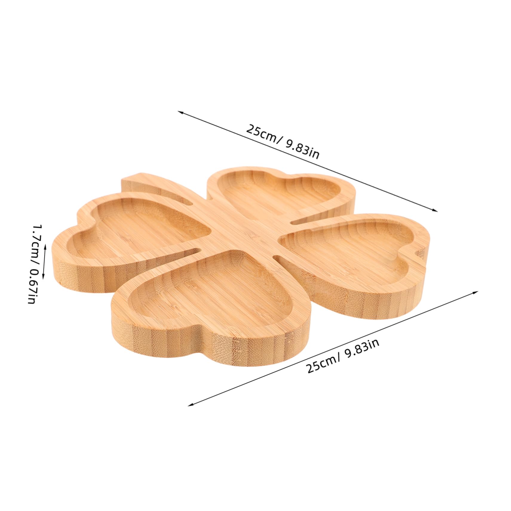 Alipis Decorative Serving Tray Modeling Bamboo Fruits Plate Divided Plate for Breakfast Tea Cakes and Stylish