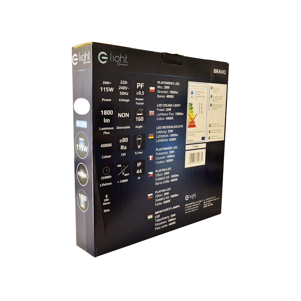 Plafoniera LED da bagno BRAVO con telecomando 1xLED/20W/230V IP44