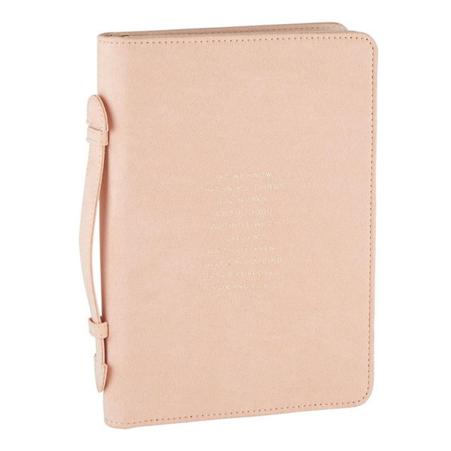 Creative Brands Faithworks Simply Faith Collection Bibelhülle aus Wildleder, Pfirsich - Römer 8:28, 7 x 10-Inch