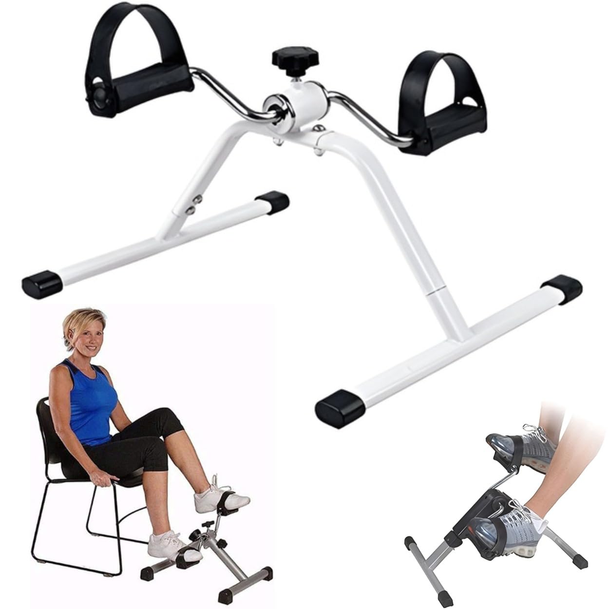 Mini Heimtrainer Pedaltrainer – Arm- & Beintrainer für Zuhause, leiser Reha Trainer, kompakt für Büro, mit Widerstand, Fitnessgerät für Senioren & Physiotherapie