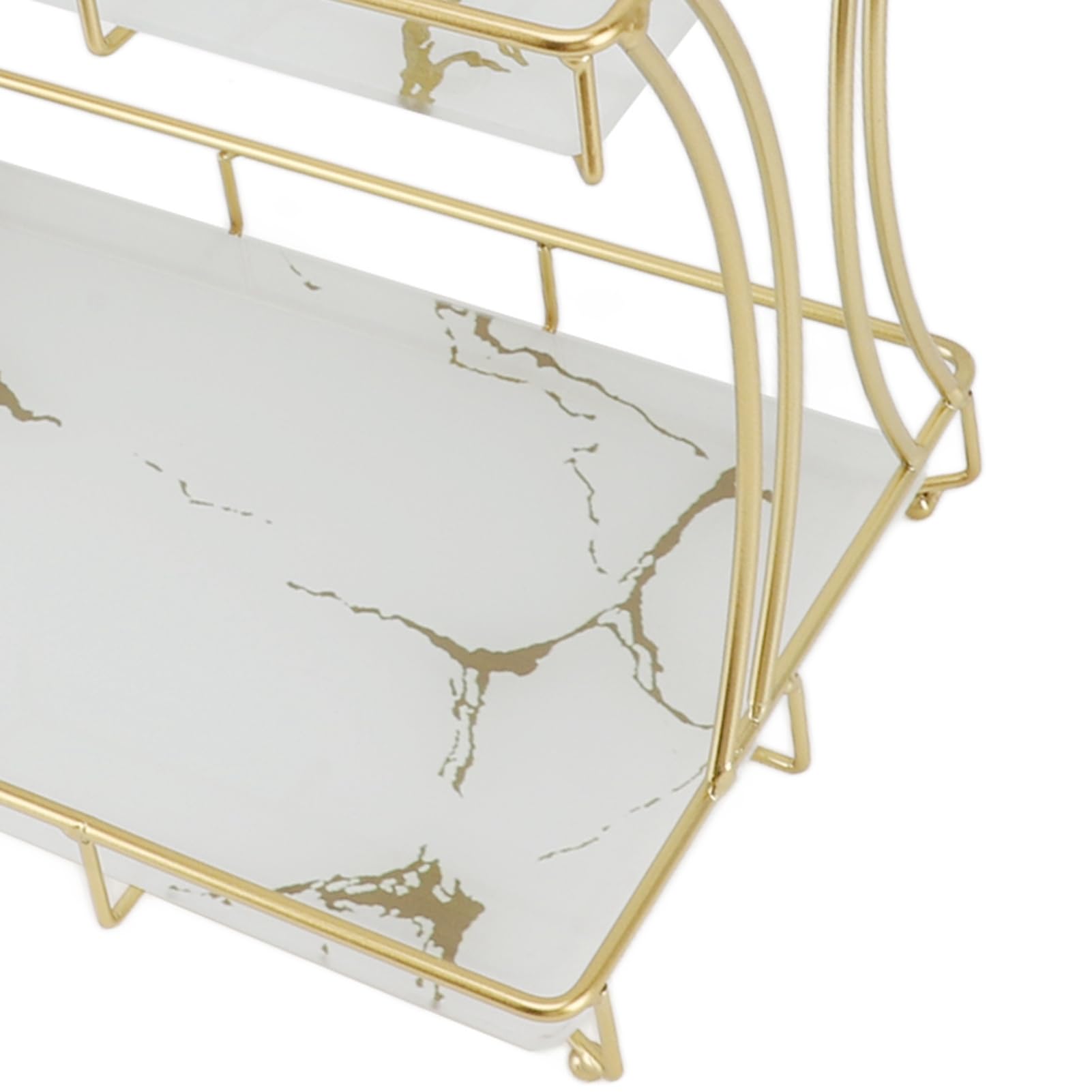 Łazienkowy Stojak na Blat, żelazo i Szkło (White Background Gold