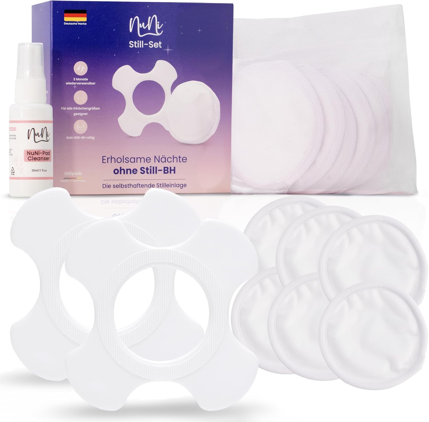NuNi 6 Inserti Assorbenti Per Allattamento, Lavabili E Riutilizzabili, In Bambù, Con Rete Per Il Bucato Inclusa. Morbidissimi E Invisibili Sotto I Vestiti, Adatti Per Coppette In Silicone E Reggiseni. - 4