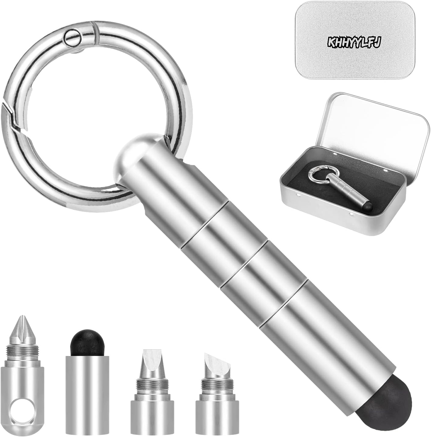 KHHYYLFJ Box Cutter Pocket Mini Keychain EDC Multi Tool, Titanium