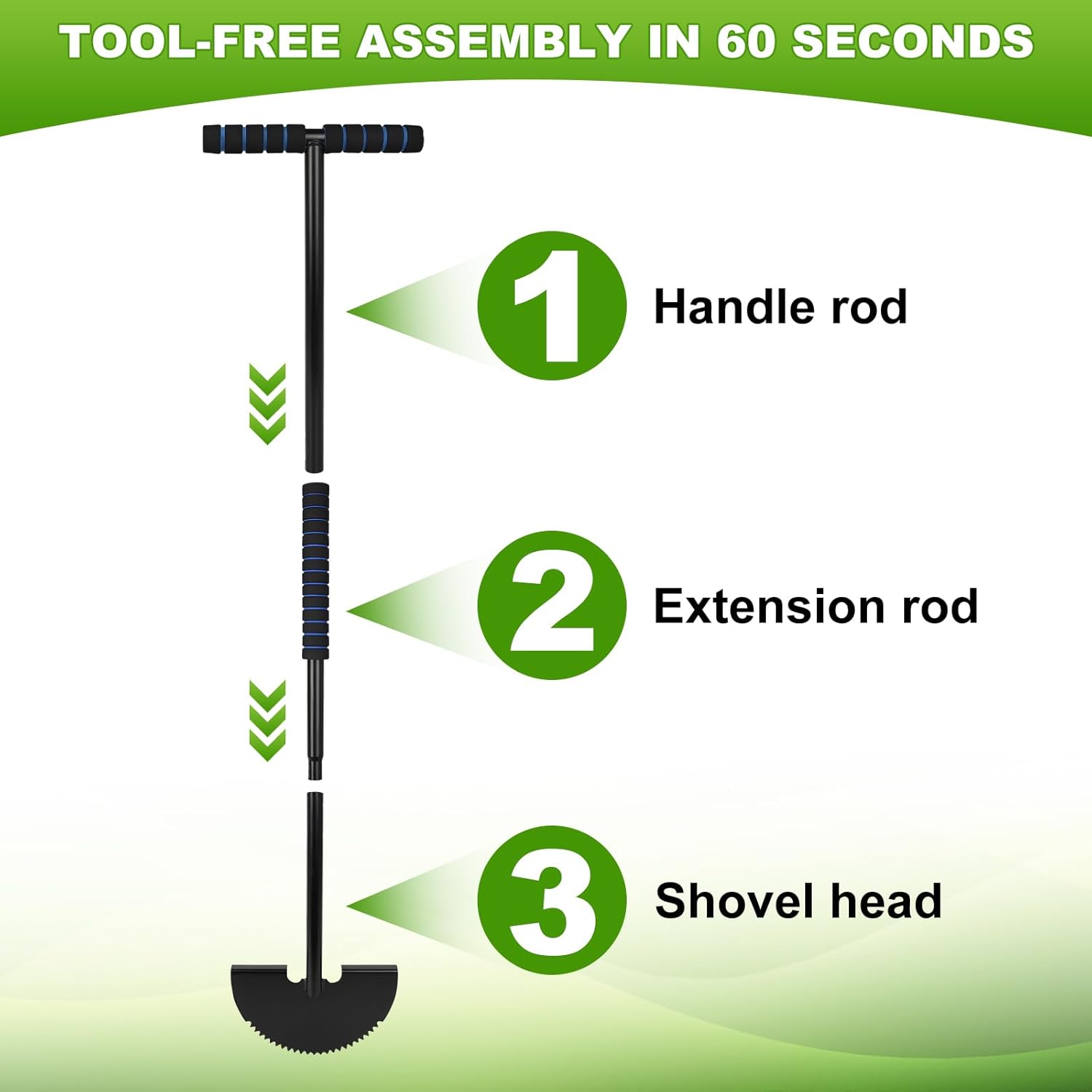 Lawn Edger Tool 41", Half Moon Garden Edging Shovel with Saw Tooth, Manual Lawn Edger Shovel Roughneck, Edger Chopper for Garden, Flower Bed, Landscaping, Turf, Include Crack Weeder