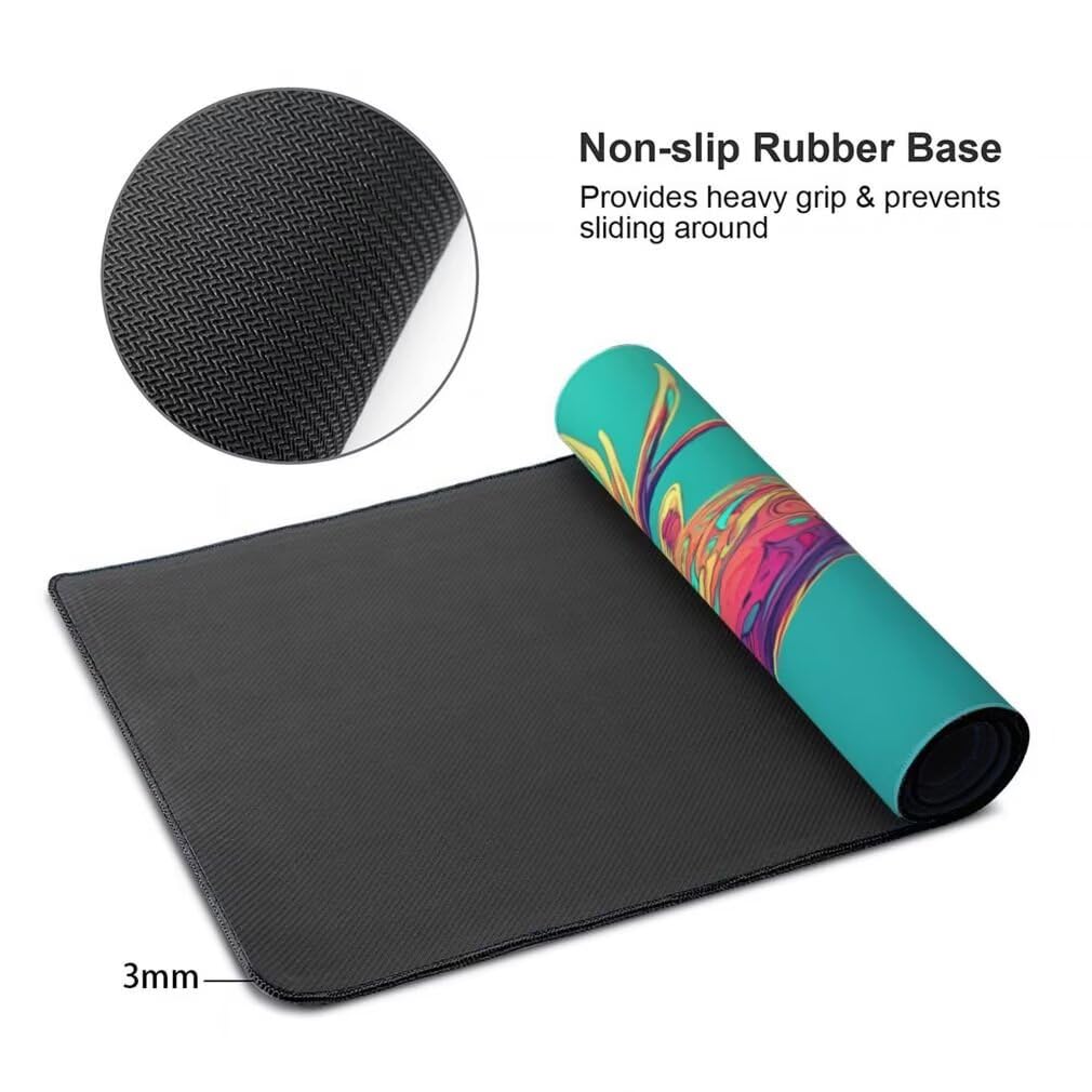 Alfombrilla Raton XXL 1000 x 500 x 3 mm, Mouse Pad Grande Gaming, Alfombrilla de Raton Verde Tapete Escritorio, Lavable Mousepad para Juegos Y Oficina, Impermeable y Antideslizante (Ciervo) -MP1593