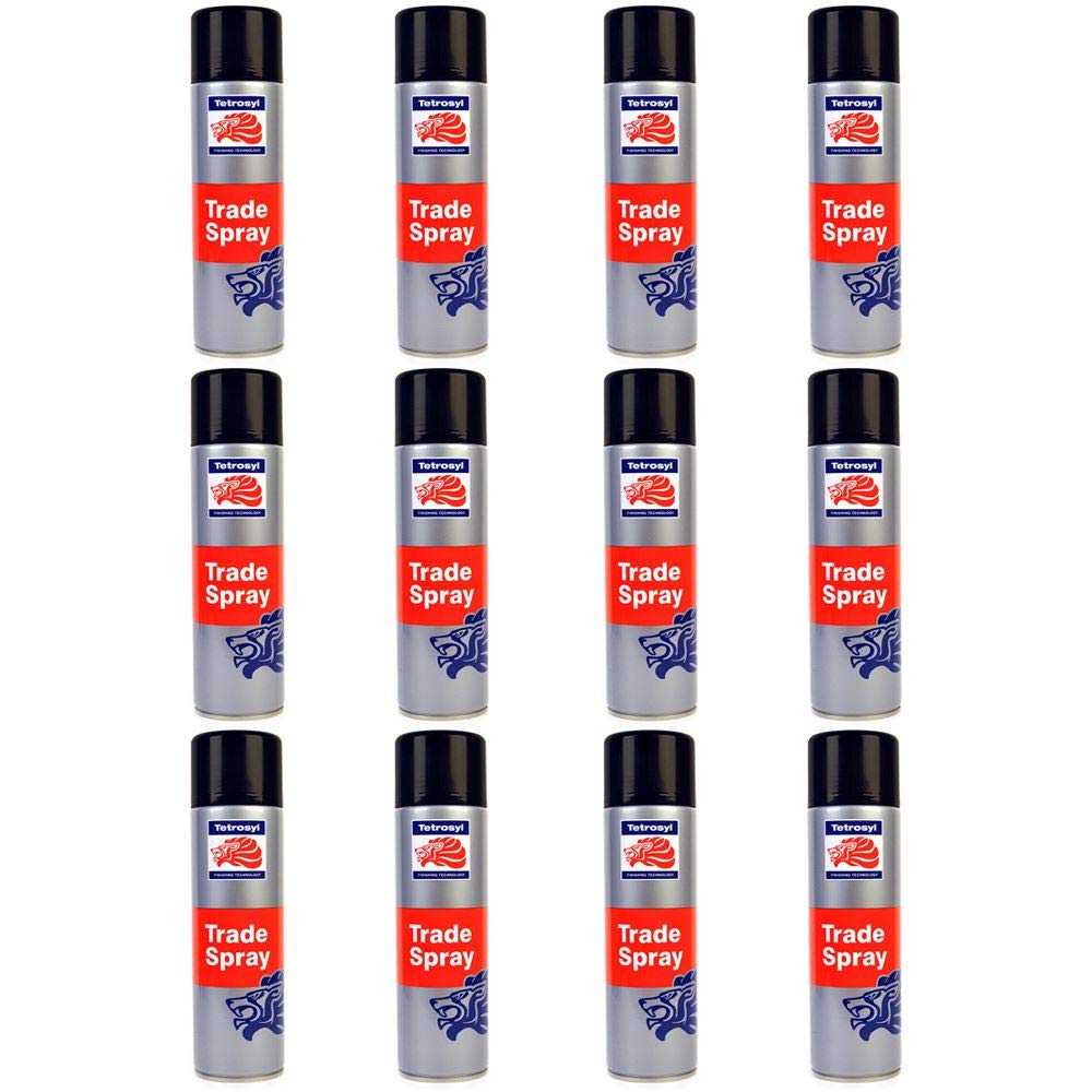 Tetrosyl Matt Black Trade Aerosol Adjustable Nozzle Spray Paint 500ml x12