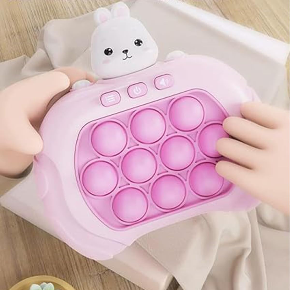 Juego De Conejo Fast Push Electrónico – Juguete Pop-it Con 4 Modos: Memoria, Puntos, Multijugador Y Avance, Alivia Estrés Y Mejora Coordinación (Requiere 3 Pilas AAA)