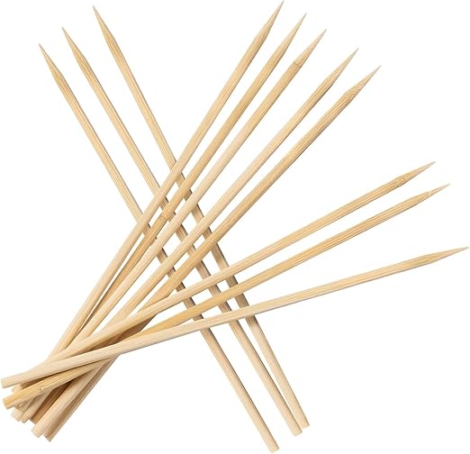 6 inch Natural Bamboo Skewers for Barbecue Party,Fruit,Kabob,Appetiser,Hamburger,Cocktail,Craft,Bouquet,Chocolate Fountain,Corn Dog, diameter=4mm. More Size Choices 6"/8"/10"/12"(100 PCS)