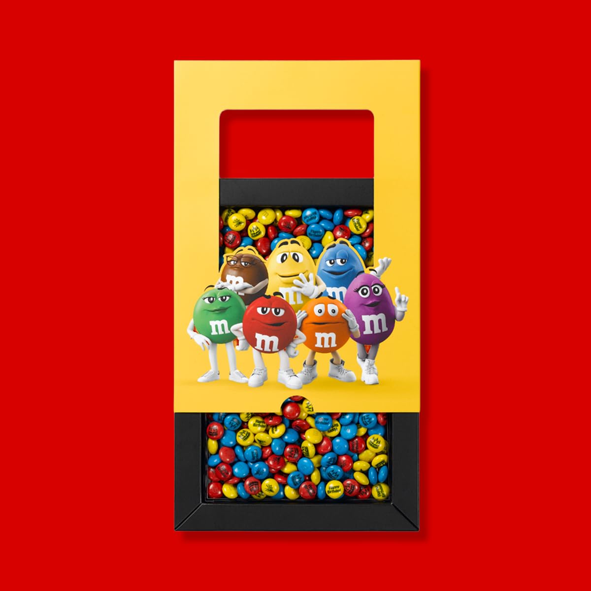 M&M'S COLLECTION Choco Coffret 400g Anniversaire - Bonbons Chocolat au Lait Imprimés Jaune, Bleu et Rouge, parfaits pour Gâteau, Cadeau, Fête