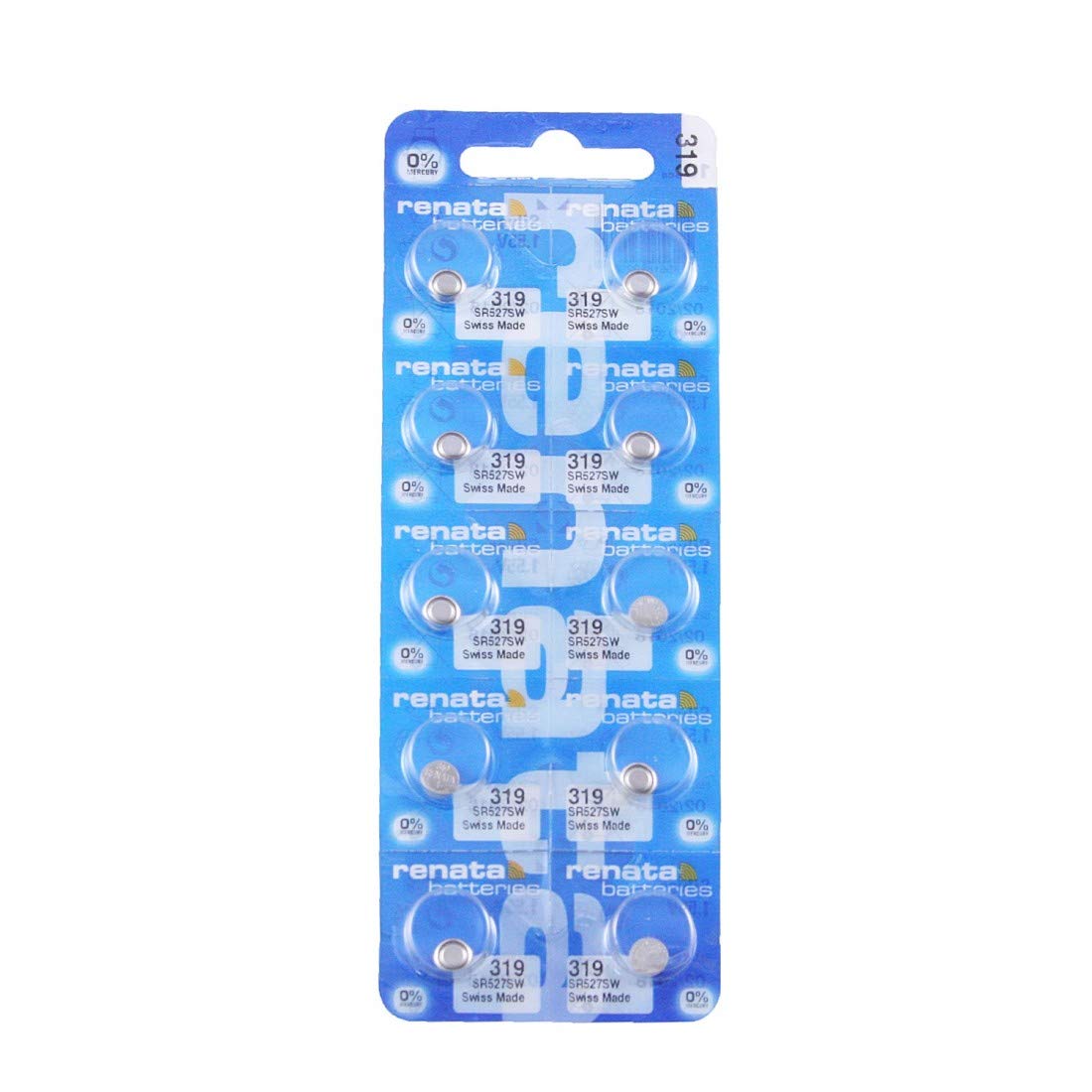 Batterie A Bottone 1.55V RENATA Set Di 10 Batterie A Bottone In Argento Batterie A Bottone 1.55V RENATA Set Di 10 Batterie A Bottone In Argento