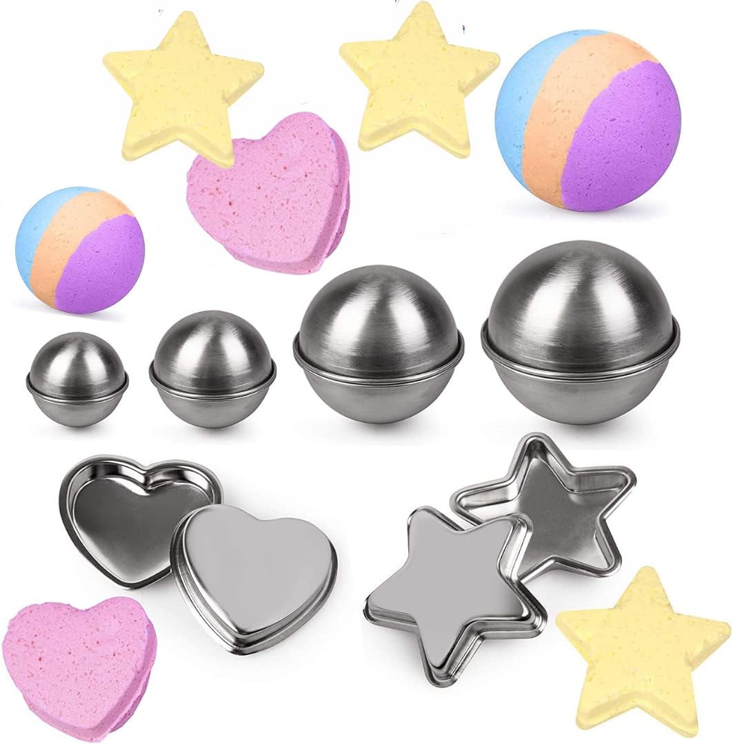 silicone bath bomb molds heart star shapes