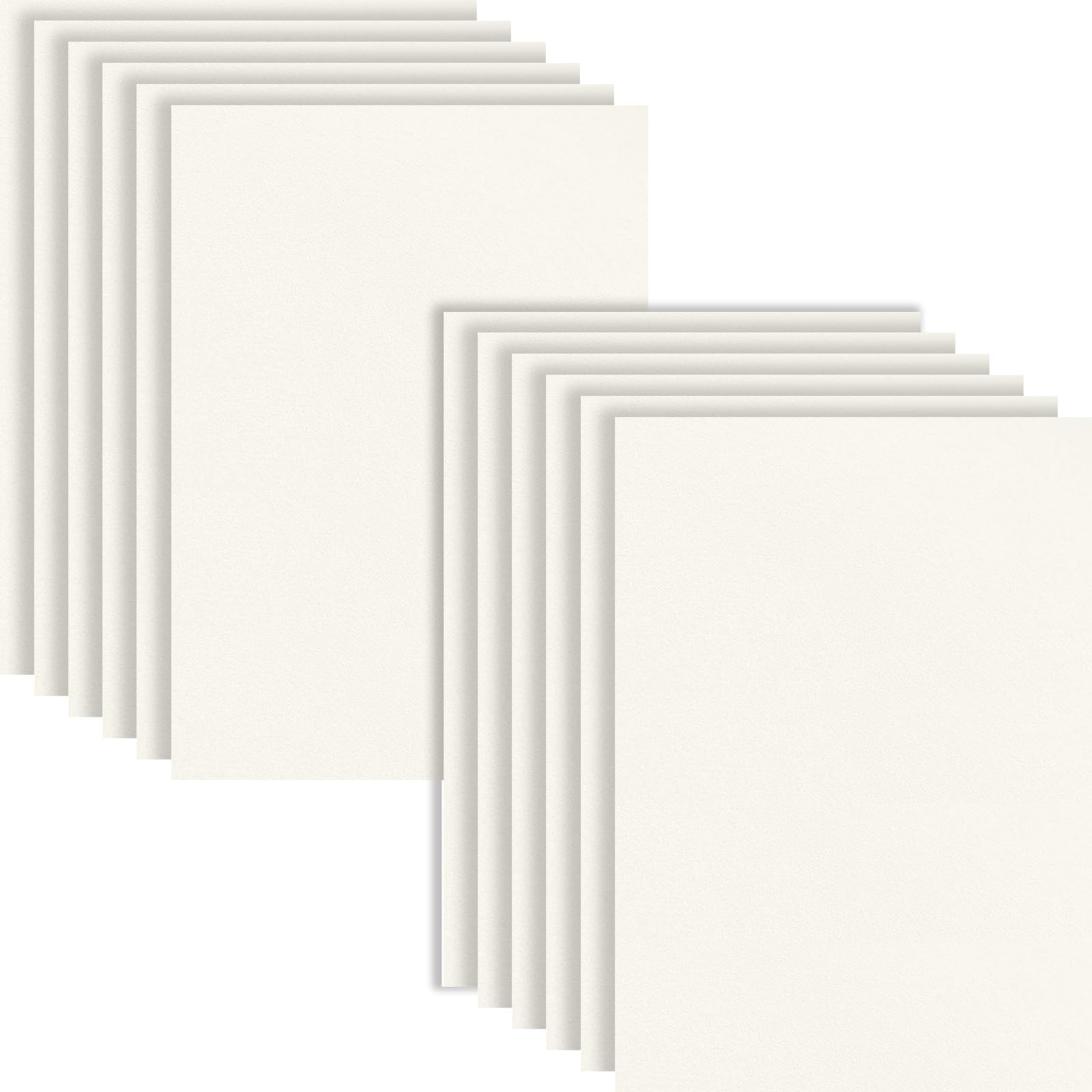 HXJDAM Steifer Filz 2mm Matte, 12 Stücke Bastelfilz, 20x30cmx2mm Dick zum Basteln, Quadrate für DIY Projekt (Weiß)
