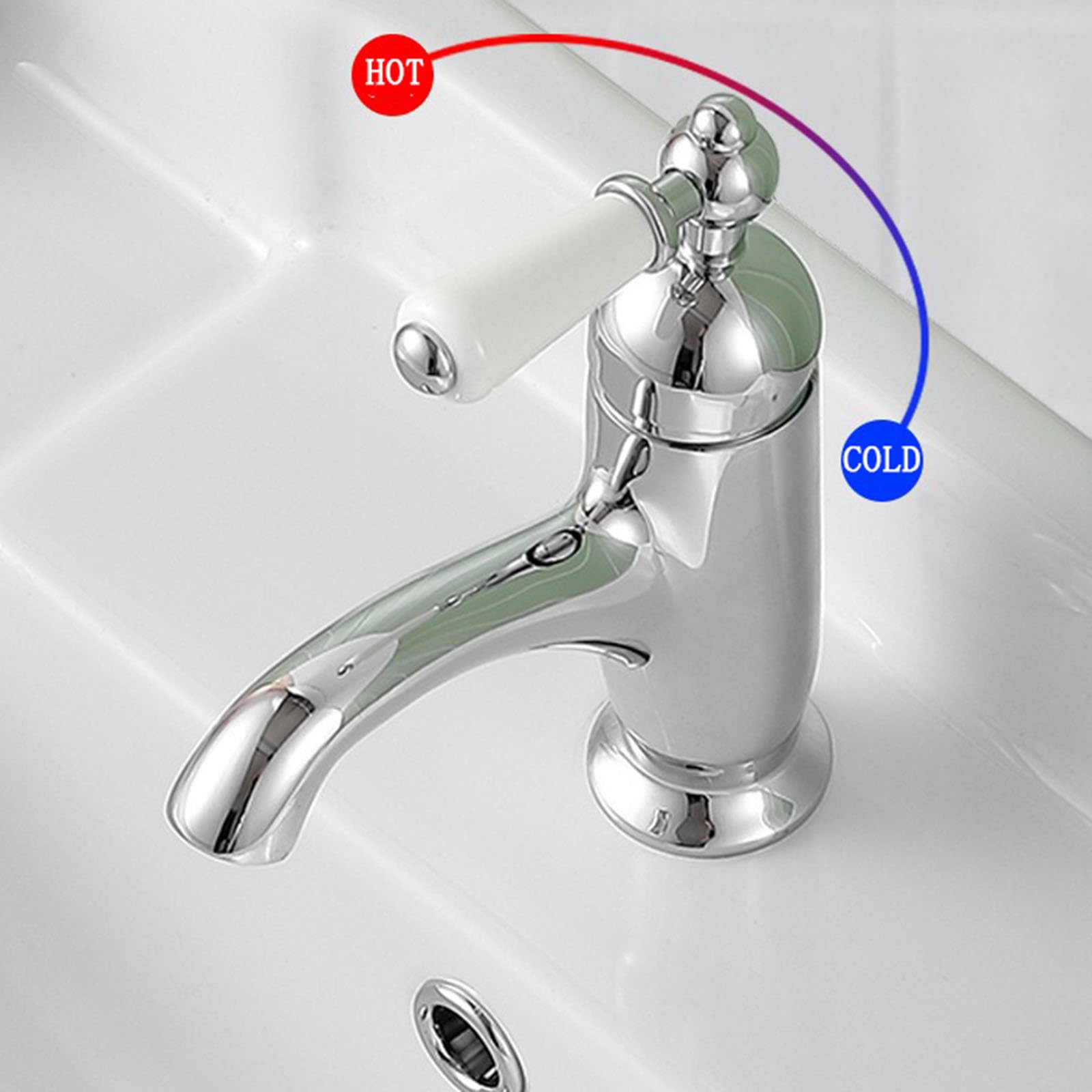 Grifos para Lavabo de baño, Estilo Vintage, de latón, Monomando, Agua fría y Caliente, cromados.