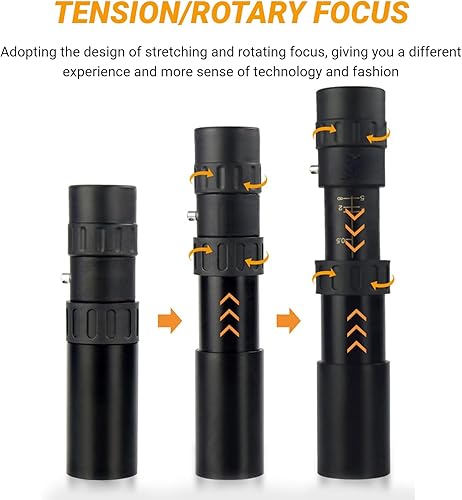 Miniatura 2 de Telescopio monocular, telescopio de zoom de 10-30x50, monocular compacto con visión nocturna, mini telescopio portátil de mano para observación de