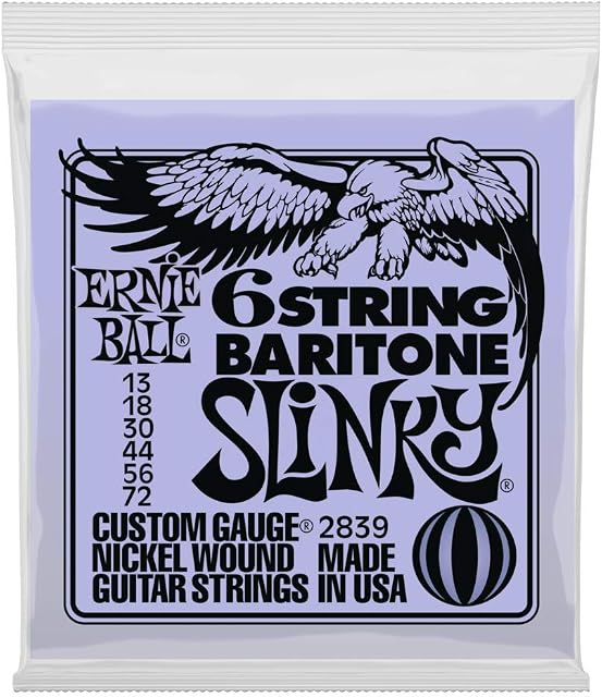 Ernie Ball P02839 Slinky 6-String w/small ball end 29 5/8 scale Baritone Guitar Strings - 13-72 Gauge