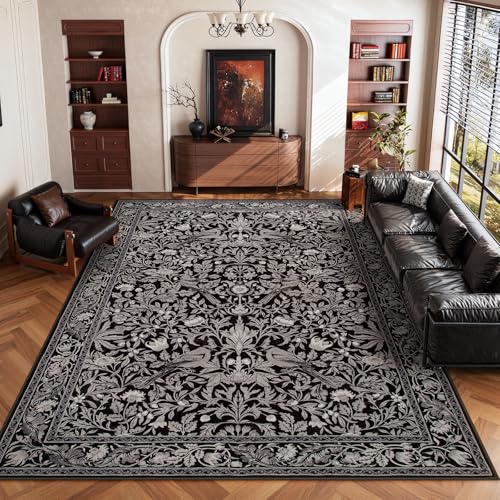 Tapete decorativo rectangular 9 x 12 pies negro lavado