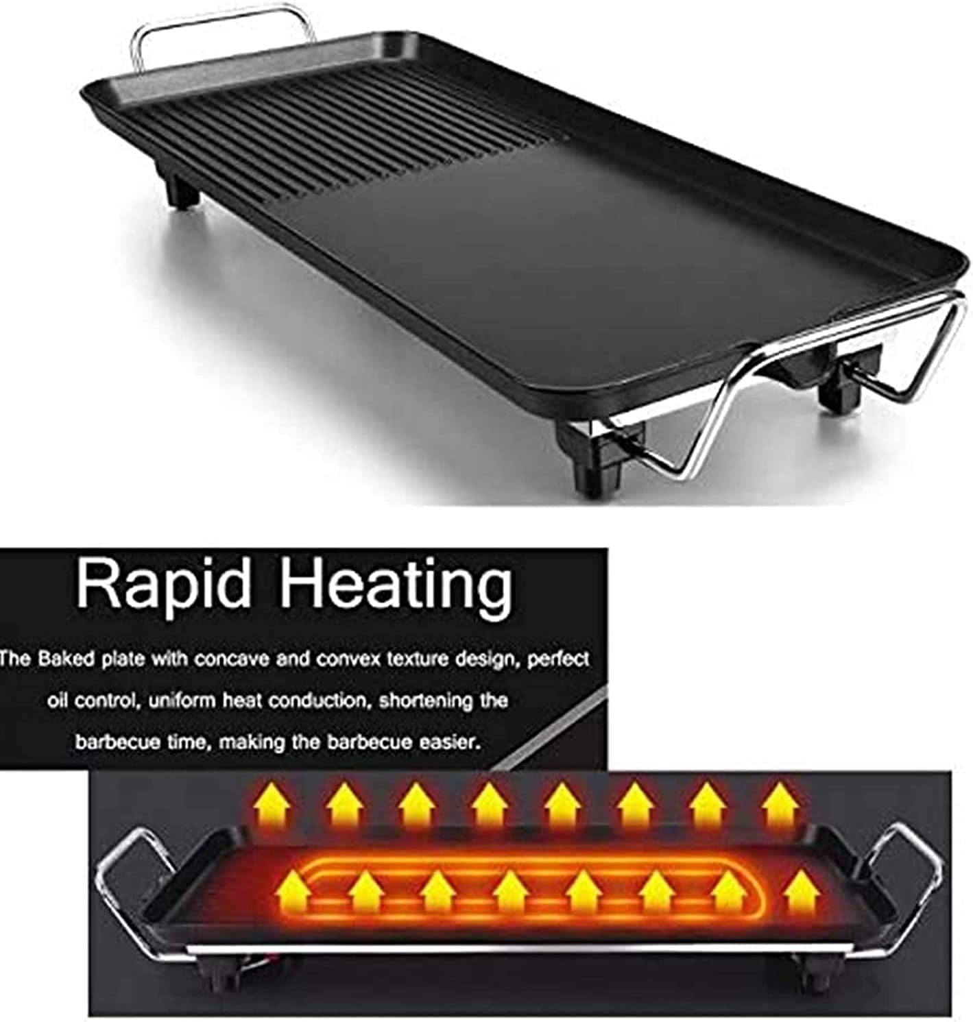 Multi-function Electric Grills Home Baking Pan Smokeless 1500W Teppanyaki Barbecue Electric Griddles 220V Indoor BBQ machine,Household Nonstick Electric Griddle