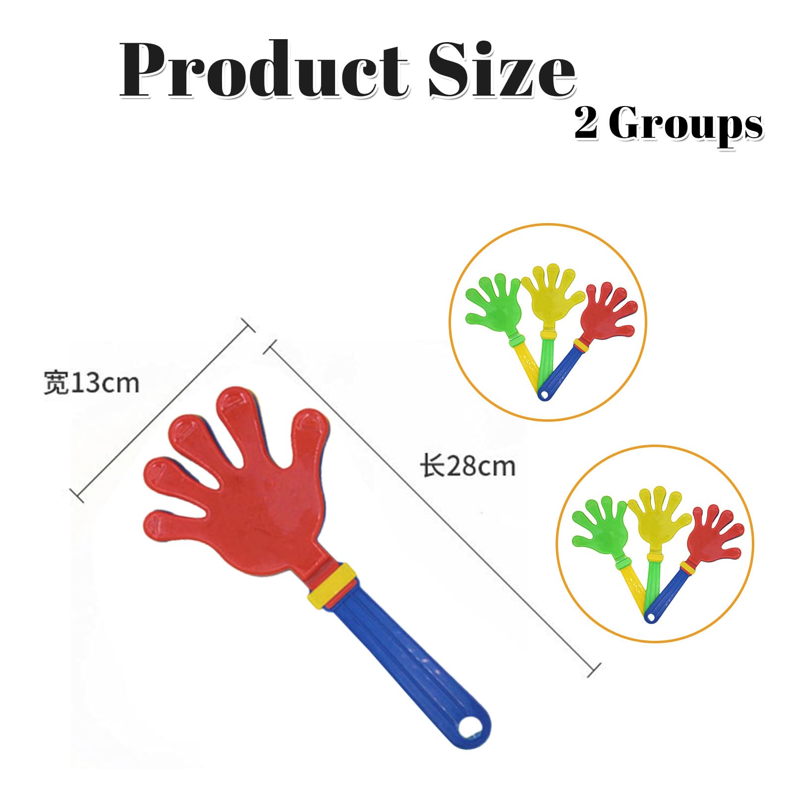 2 Pcs Hand Clappers 28 cm Large Hand Clappers Noisemakers Cheer Noise Makers Finger Noise Makers for Sporting Events Basketball Football Game Party Favors (Random color) - Image 3