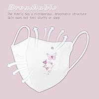 Vista 6 de 50 máscaras desechables para mujer, diseño floral, mariposa, boca a prueba de polvo, para adultos, vacaciones, protección facial de verano