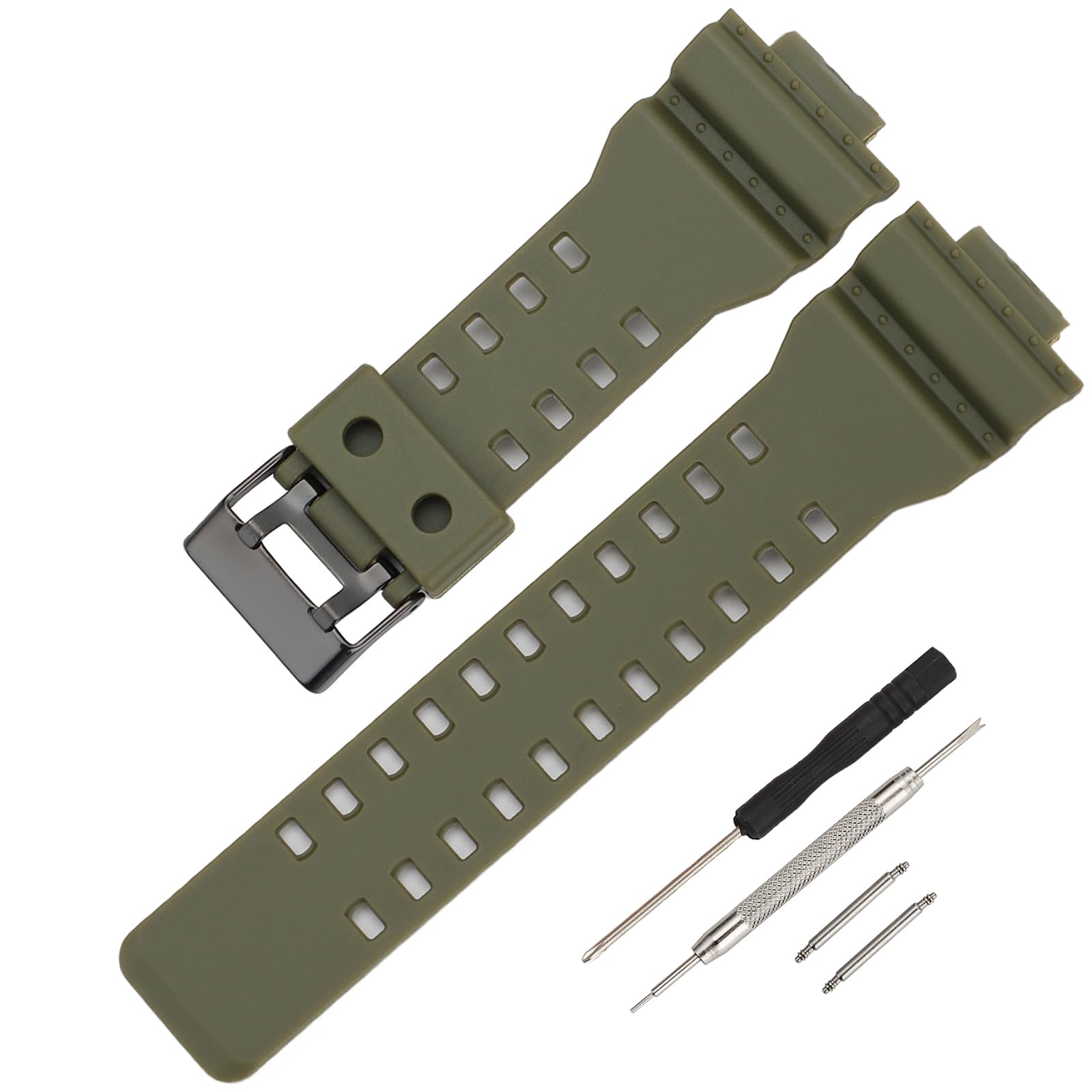 Waterproof Silicone Watch Strap Replacement For Casio Shock GA-110/GA-100/GA-120/GA-140/GA-150/GA-200/GA-300/GA-400/GA-135/GA-700/GA-710/GA-800/GAX-100/GAW-100/GLX-8900/GD-100/GD-110/GD-120/GD-350/GL-S100/GR-8900/GW-8900 Series, Sport Band, Unisex, Durable — view 8