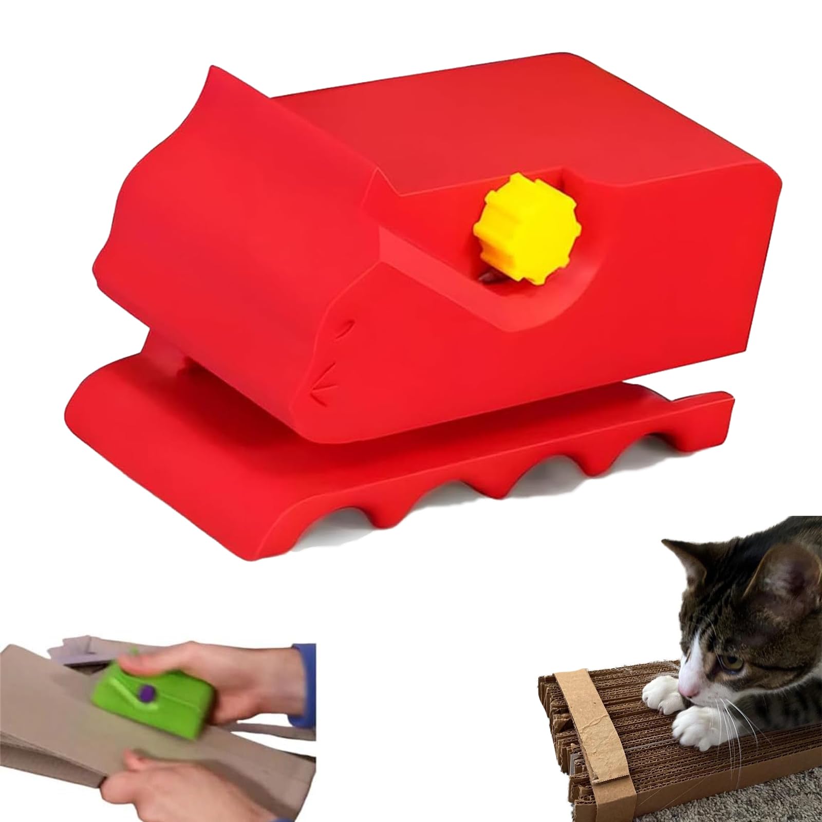 Cardboard Strip Cutter,cardboard Cutter for Cat Scratcher,cat Scratcher Cutter,Kitty Cutter - Cardboard Cutter for Cat Scratchers,3D Printed Card Board Cutter-red