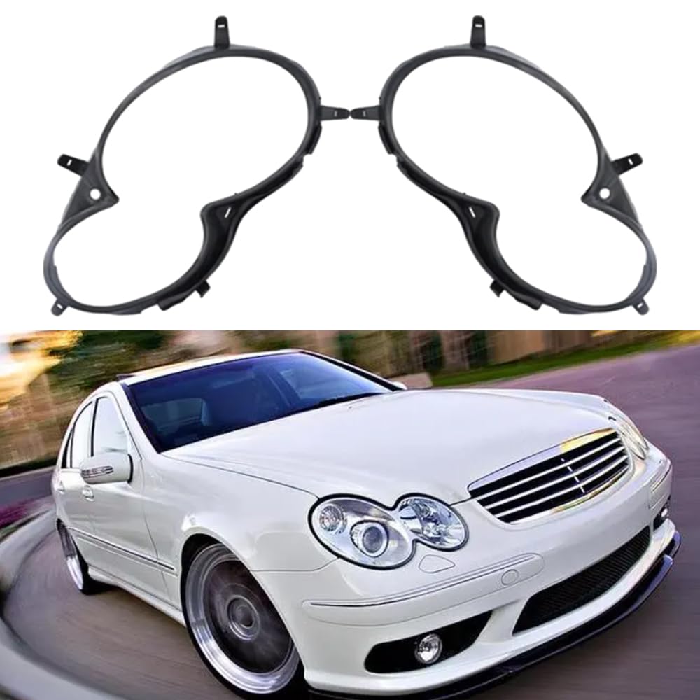 Abdeckungen für Autoscheinwerferlinsen Dichtung für Zierleisten, 1 Paar Auto-Scheinwerferabdeckungsdichtung, schwarz, kompatibel mit Mercedes Benz W209 CLK 2003–2009, 2098260191