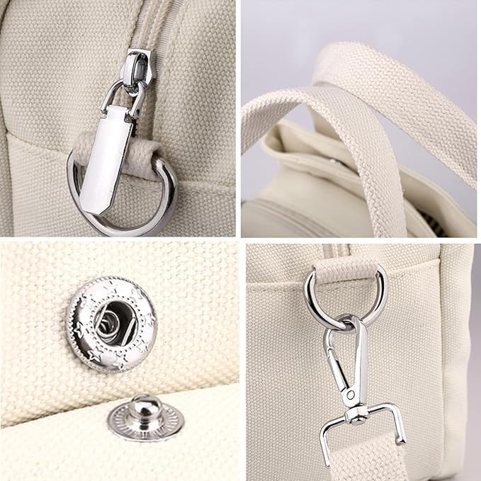 Canvas Tote Bags for Women Shoulder Hobo Bags Handbags Purse Big Satchel Purses Multi-pockets Casual Work Bags 2023 - Image 4