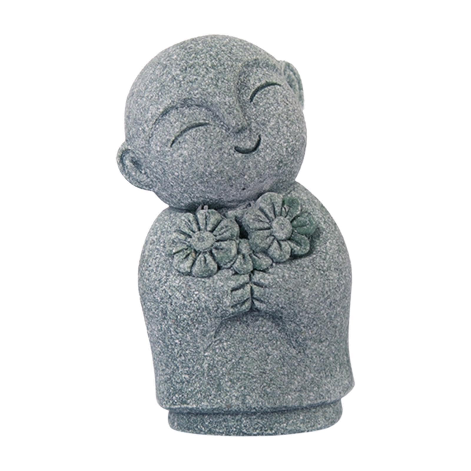 TWISAXC Small Monk Figurine Buddha Statue Decor Crafts For Desk Sculpture Gift Home Buddha Statue Small Monk Figurine Decor Art, Style B