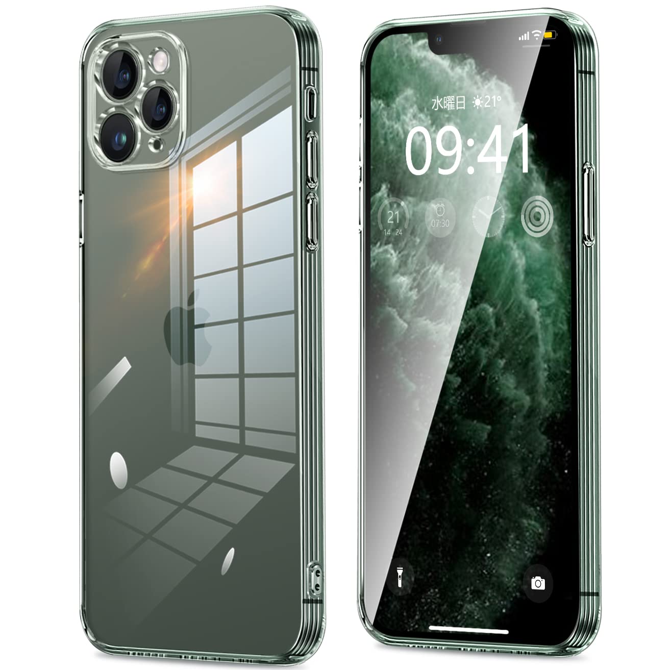 fuweisitong 用の iPhone11 Pro ケース クリア カメラ保護 薄型 TPU 軽量 変形防止 人気 スリム ソフト アイフォン 11 Pro カバー 衝撃吸収 ストラップホール付き(クリア)