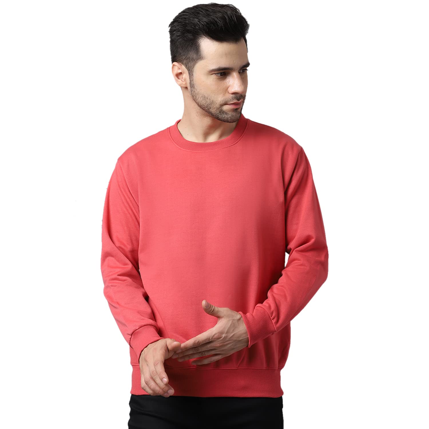 Mack JonneyFleece Round Neck Solid Sweatshirt for Men-SW_RRN_Solid_01-P
