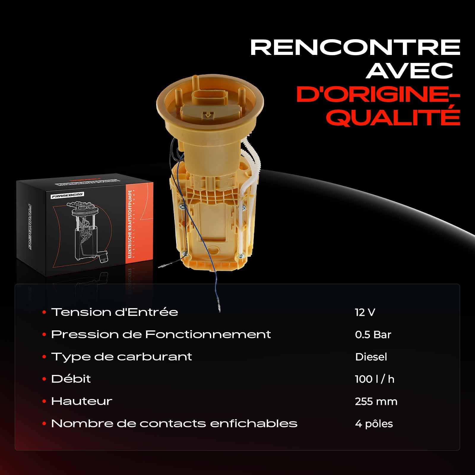 Frankberg Pompe à carburant, pompe diesel, module d'unité de distribution
