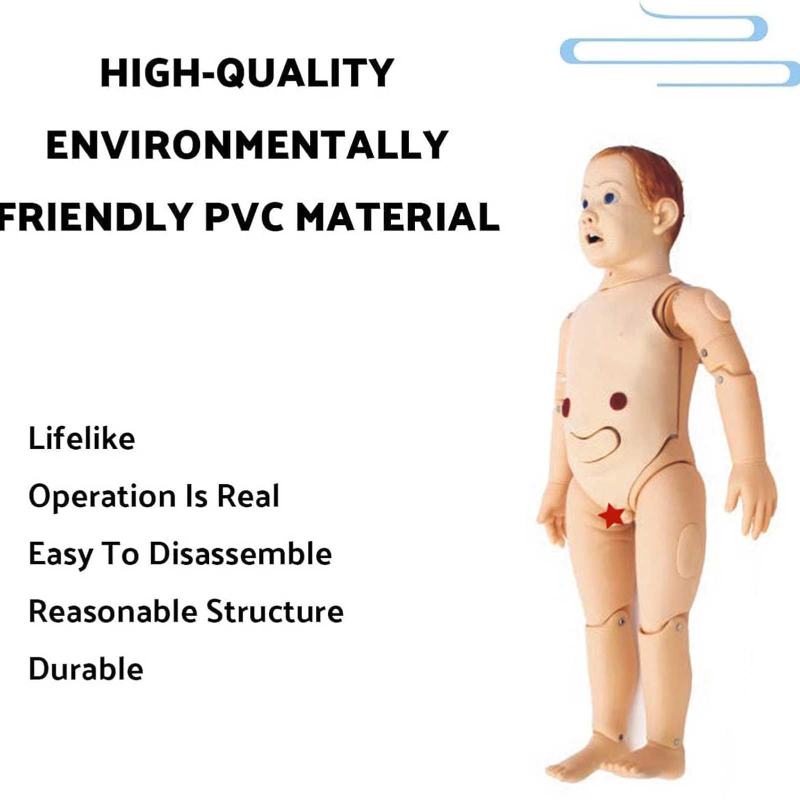 Mannequin de Formation en Soins Infirmiers pour Enfants, Mannequin de Soins Infirmiers Grandeur Nature pour Soins aux Patients, modèle d'enseignement en PVC, Mannequin de démonstration, Formation mé