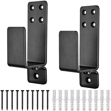 Door Barricade Brackets, 2 Pack Drop Open Bar Holder U Bracket for 2 by 4 Lumber, Heavy Duty Closed Bar Holder Steel U Bracket