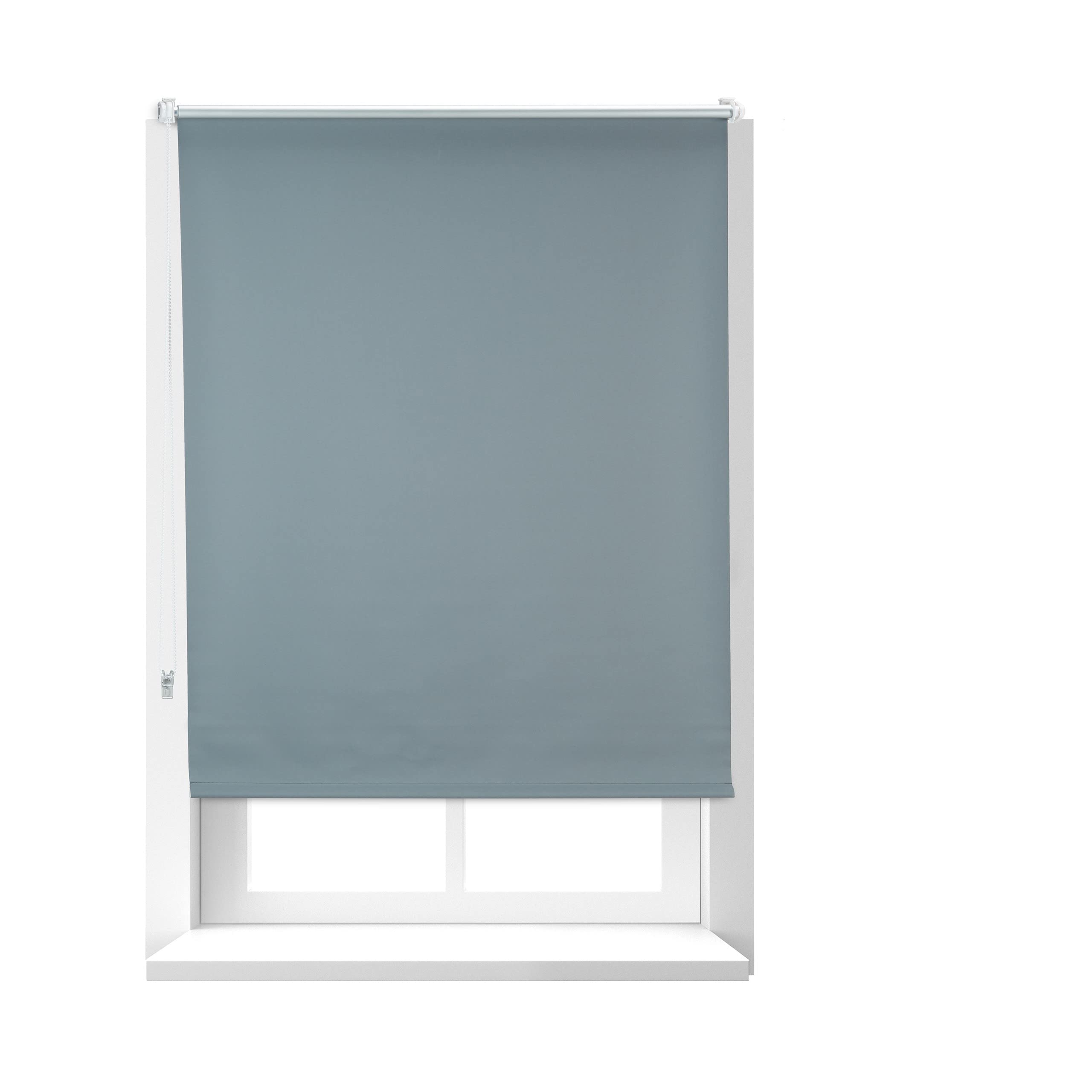 Relaxdays Darkening Blinds with Heat Protection, Thermal Roller, No-Drilling, Side-Pull Roller Blinds Klemmfix, 90 x 160 cm